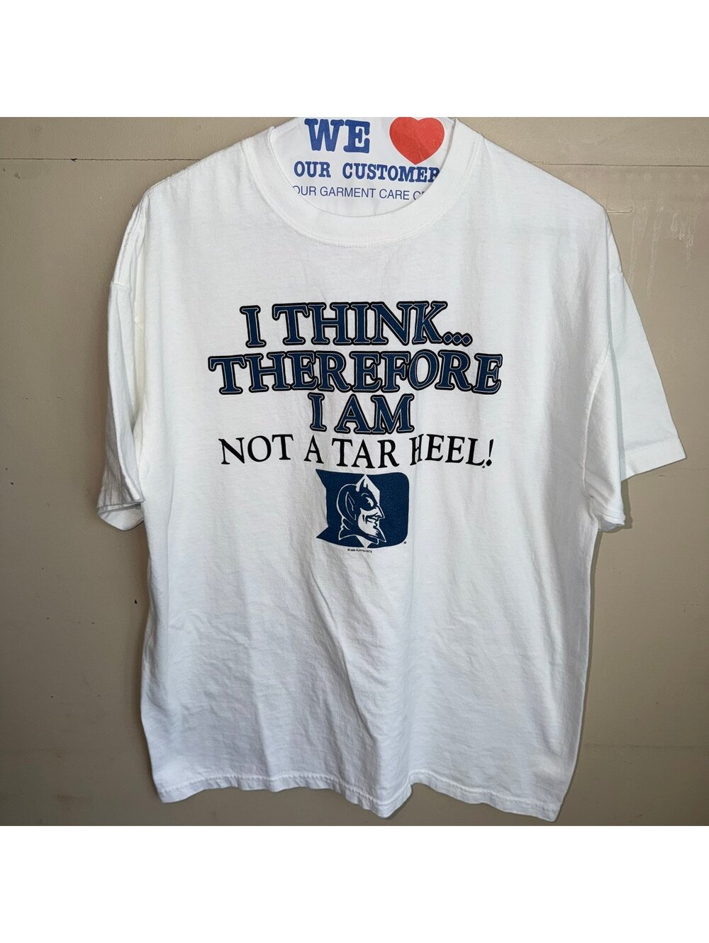 Duke Blue Devils 1999 “I Am Not A Tarheel” T-Shirt Mens XL USA Made Vtg 90s